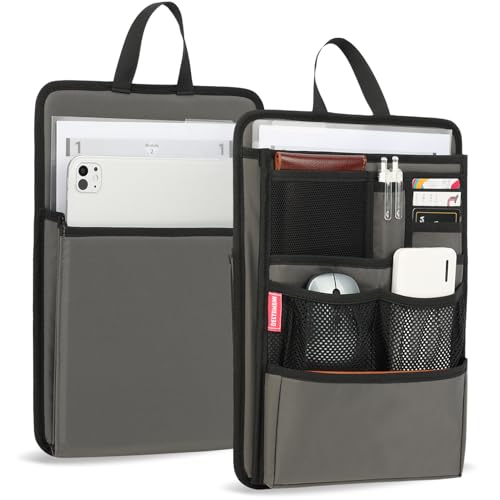 Stiff Backpack Insert Organizer for Men Women Bag In Bag,Thin Water-repellent Nylon 13.7''x10.2''x2''-Gray - color: Gray