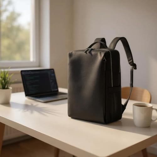 Tristan Home Minimalist Travel Backpack, Laptop Bag, Formal, Casual, Lightweight, Water-Resistant, Large (Black) - color: Black