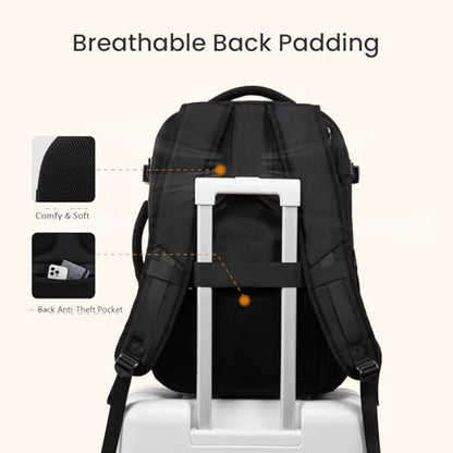 LOVEVOOK Travel Carry on Backpack for Men Women,Expandable 40L Extra Large Travel Laptop Backpack,Water Resistant Durable TSA Airline Approved Business College Carry on Bag Fit 17 Inch Computer,3 Pcs - color: Black-grey, size: 40L-3Pcs