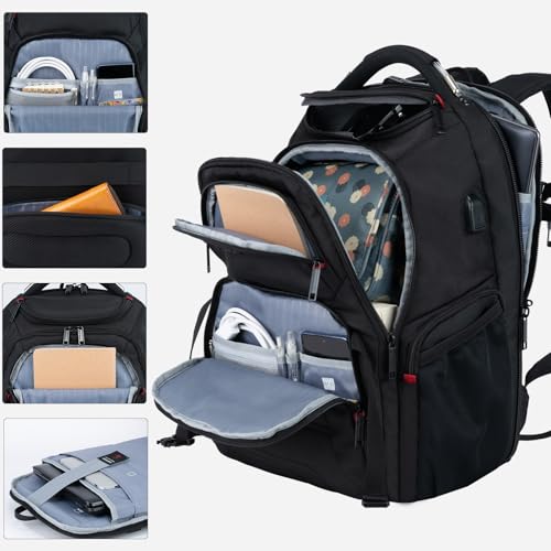 EMPSIGN 17.3 Inch Computer Laptop Backpack for Men, 45L with USB, Black