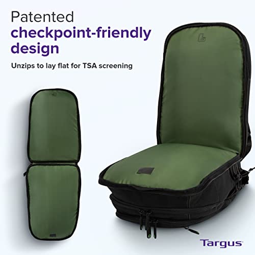 Targus Spruce EcoSmart Travel Laptop Backpack for 17 inch Laptops, TSA-Friendly Carry On Backpack Laptop Bag for Work and Travel, Black (TBB019US) - size: 17 inch