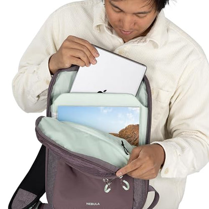 Osprey Nebula Shoulder Sling Bag - Crossbody Backpack with Laptop Sleeve and Bottle Pocket, Graphite Purple Heather - color: Graphite-purple Heather
