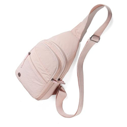 EVANCARY Small Sling Bag Crossbody Bags for Women Men, Sling Backpack Chest Daypack Cross Body Bag for Travel Outdoor - color: X Pink