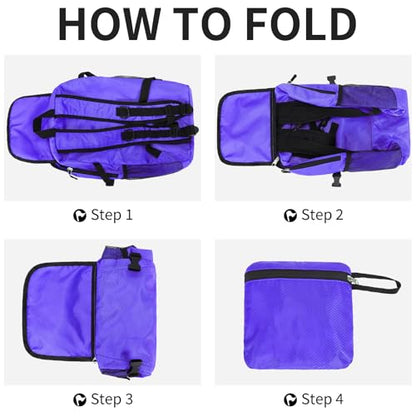 Small Hiking Backpack 15L Travel Lightweight Hiking Packable Daypack Water-Resistant Foldable Backpacks for Women Men Camping (Purple) - color: Purple, size: 15L