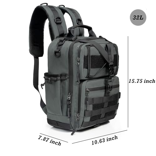 NICGID Sling Bags Chest Shoulder Backpacks, 13.3'' 14.1'' 15.6''Laptop Backpack Crossbody Messenger Bag Travel Outdoor (Grey-059, 14.1 Inch) - color: Grey-059, size: 14.1 inch