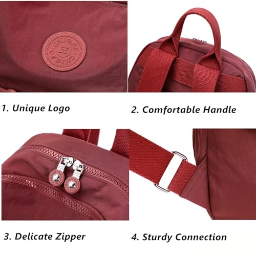 Mini Backpack Purse for Women, Stylish Daypack Shoulder Bag, Small Lightweight Daypack for Work Travle College (A- Wine Red) - color: A- Wine Red
