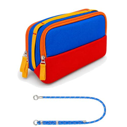 Charger Organizer Travel Case for Laptop Adapters with Shoulder Strap - color: Case+Phone Lanyard
