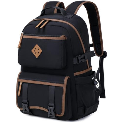 Laptop Backpack 15 -17 Inch for Women Men Large College Bookbag Elementary Middle High School Bag for Kids Teens Girls Boys Student Waterproof Travel Backpacks Book Rucksack Work Daypack Black - color: Black