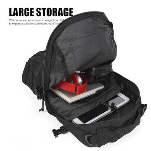 Small Tactical Backpack 12L Molle Bag Rucksack Army Daypack Military Daypack for Outdoor,Hiking (Black) - color: Black