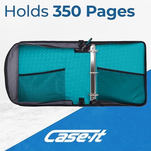 Case-it School Zipper Binder | 2" O-Rings | 350-Sheet | LT-007 Spearmint - color: Spearmint, size: 1 Pack
