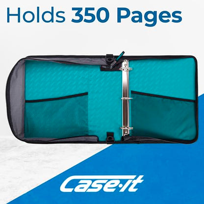 Case-it School Zipper Binder | 2" O-Rings | 350-Sheet | LT-007 Spearmint - color: Spearmint, size: 1 Pack