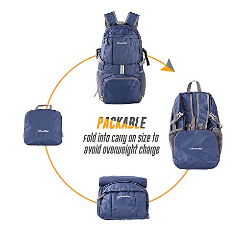 35L Lightweight Packable Backpack Waterproof Durable Hiking Travel Backpack Daypack - color: Navy