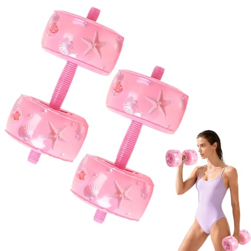 Travel Weights Water Filled Dumbbell Set of 2,6LB Hand Weights for Women at Home Gym Exercise Training - color: Starfish Shell