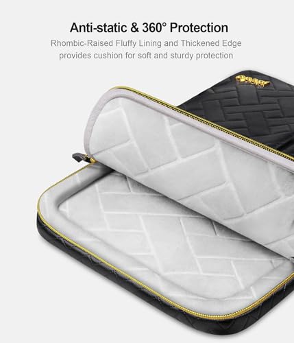 Lacdo 360° Protective Laptop Sleeve Case for 14 inch New MacBook Pro M5 Pro/Max A3426 A3427 (2026), M5/M4/M3/M2/M1 A3434 A3112 A3401 A3185 A2918, 13.8 inch Surface Laptop Computer Bag, Elegant Black - color: Elegant black, size: New MacBook Pro 14 Inch