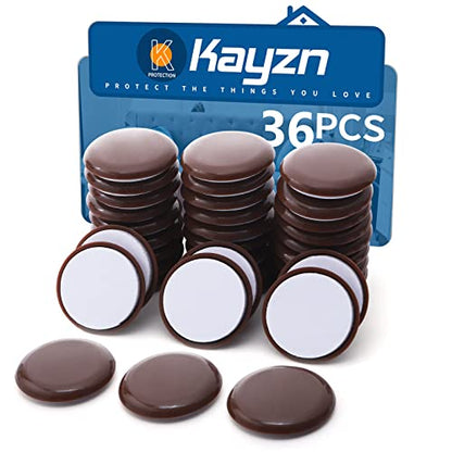 36pcs Self-Adhesive Furniture Sliders, 1-7/9" Furniture Moving Pads-Sticky Carpet Slider for Protect Carpeted Surface, Furniture Carrier- Easily Move Any Items (Brown) - size: 1 7/9 inch