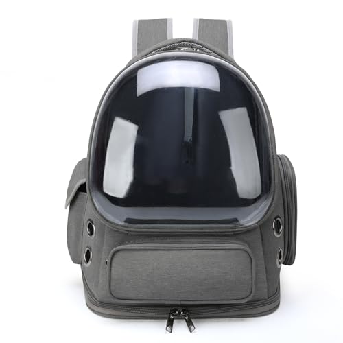 Cat Backpack Carrier for Cats and Small Dogs, Breathable Cat Bubble Backpack, Airline Approved Pet Travel Carrier for Hiking Camping Outdoor(Grey) - color: Grey