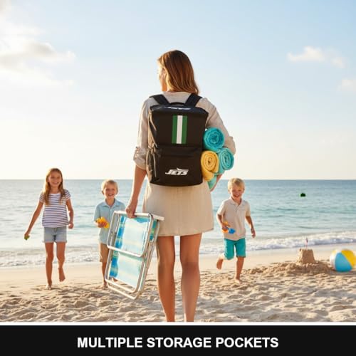 Cooler Backpack – Portable Soft Sided Ice Chest – Insulated Bag Holds 36 Cans - Football Gear – Show Your Team Spirit with Officially Licensed Fan Gear - style: NY Jets