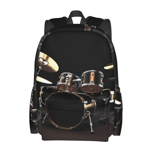 Cool Drum Set Travel Backpack for Men Women 15.6 inch Laptop Backpack Casual Daypack for Weekender - color: Cool Drum Set
