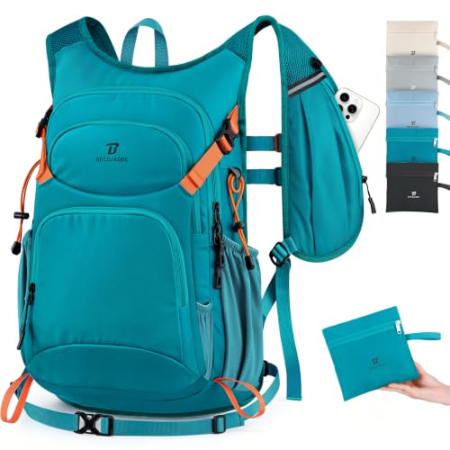 BECOJADDE 20L Hiking Backpack Lightweight Travel Backpacks Water-Resistant Daypack Fits Cycling Helmets for Men Women for Daily Outdoor Camping, Forest Green - color: Forest Green, size: 20L