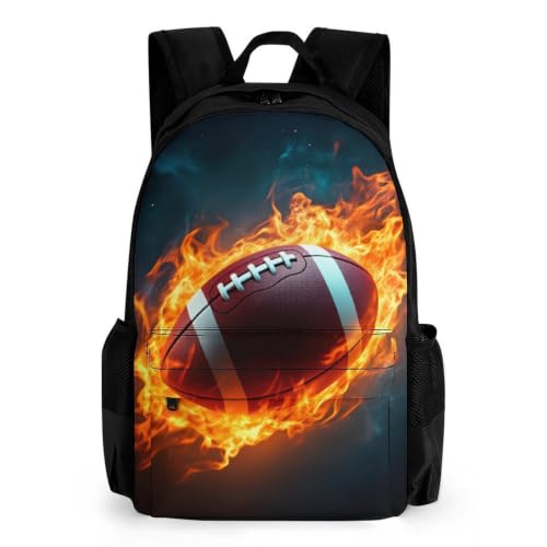 Sporty Football Rugby Backpack, Durable Polyester Daypack with Laptop Compartment, Reinforced Bottom, Adjustable Shoulder Straps And Multi Pockets for Travel And Daily Use - color: Sporty Football Rugby