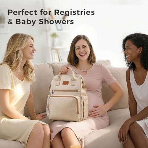 Diaper Bag Backpack, Lightweight Baby Bag with Insulated Bottle Pockets, Changing Pad, Stroller Straps and Luggage Sleeve, Unisex for Mom and Dad, 25L Brown - color: Brown, size: Large