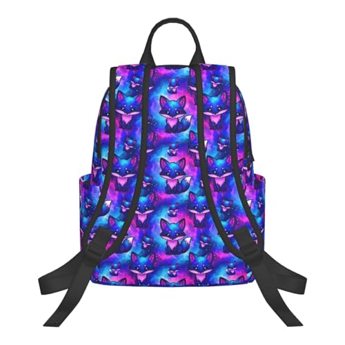 Stylish Daily Shoulder Backpack Galaxy Fox Pattern, Practical Multi-scene Daypack for Road Trip Picnic Walking Men Women - color: Picture (821)