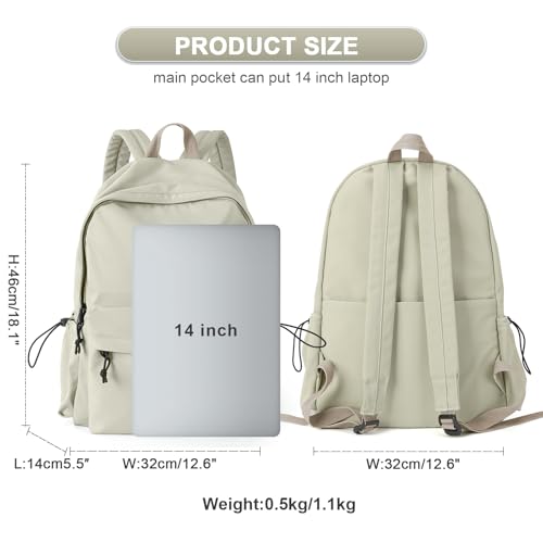 School Backpack For Girls Boys High Middle school college Backpack Bookbag Cute Aesthetic Backpacks Lightweight Bag Waterproof Work Gym Casual Daypack Backpacks For Men Women - color: A-green