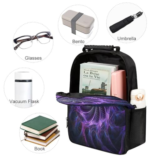 Supdreamc Daypack Backpack Polyester Anti-Theft Multipurpose Purple Tie Dye Trippy Art Bookbag Big Capacity Travel Hiking Camping Rucksack With Smooth Zippers - color: Pattern 428