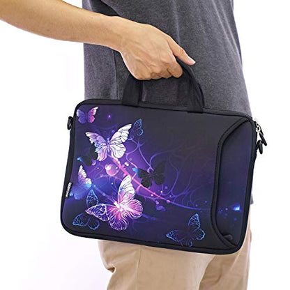 RICHEN 10 inch Messenger Bag Carrying Case with Handle Accessory Pocket Fits 7 to 10-Inch Laptops/Notebook/Kids Tablet (7-10.2 inch, Butterflies) - color: Butterflies, size: 7-10.2 inch