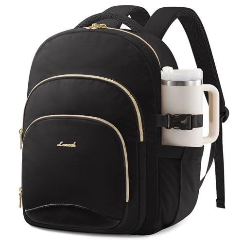 LOVEVOOK Laptop Backpack for Women, 15.6-Inch Work Backpack, Back to School Bookbag for College Student Teen Girls, Casual Personal Item Travel Bag Business Computer Daypack for Teacher Nurse, Gift - color: Black, size: 15.6 Inch