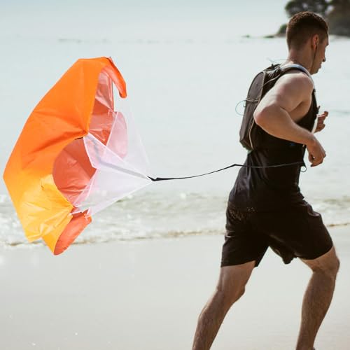 Cabilock Resistance Training Speed Parachute with Silver Coating, Orange Sprint Speed Training Equipment for Running Agility and Explosive Power Conditioning