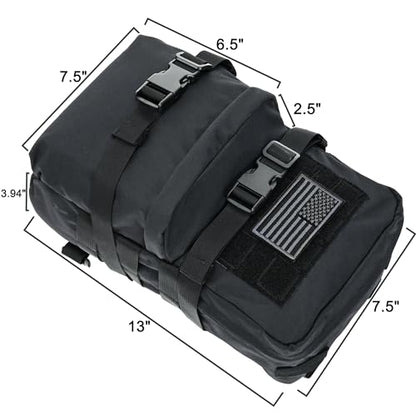 Tactical Mini Molle Hydration Pack,Molle Hydration Carrier with US Flag Water Resistant,Hydropack for Tactical Vest Backpack - style: Blk+bladder