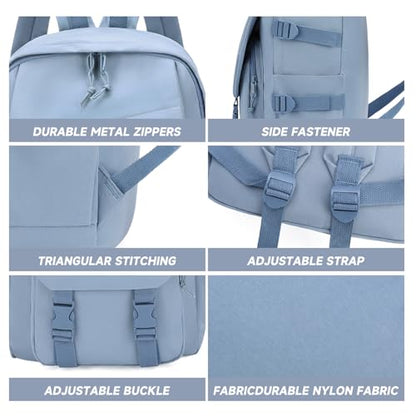 GAEKEAO Classical Basic Travel Backpack for Women and Men Lightweight Travel Workout Sports Backpack Casual Daypack, Blue - color: A03 Light Blue
