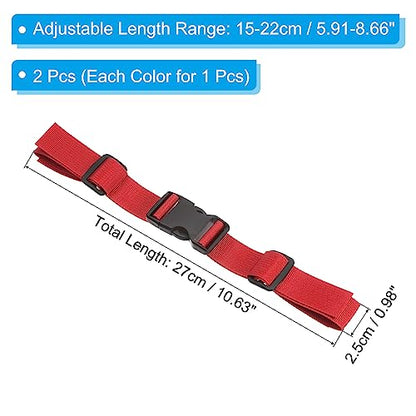 PATIKIL Backpack Chest Strap Set, 2 Pack Polyester Webbing Adjustable Replacement Strap with Quick-Release Buckle for Bag Outdoor Hiking Cycling, Black Red - color: Black, Red