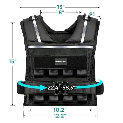 35lb/45lb Weighted Vest Men , Adjustable Rucking Vests for Walking with Reflective Stripe, 1.2" Ultra Thick Shoulder Padding Strength Training Workout Vest for Running GYM Home, Detachable Iron Weights - size: 2-35 LBS
