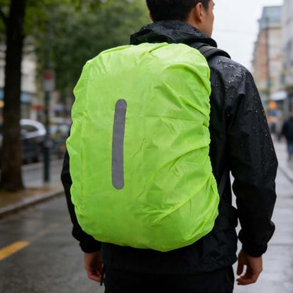 Lightweight Waterproof Backpack Cover, Packable Rain Cover for Backpack Protection, High-Visibility Reflective Travel & Hiking Rain Cover(Green)