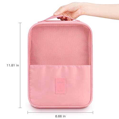 Mossio Shoe Bag Holds 3 Pair of Shoes for Travel and Daily Use Storage Pouch - color: Light Pink
