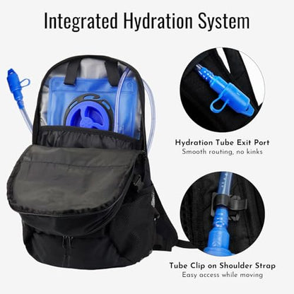 20L Hydration Backpack with 3L Water Bladder Water Backpack for Hiking Hydration Pack Insulated Daypack for Commuting Black - color: Black