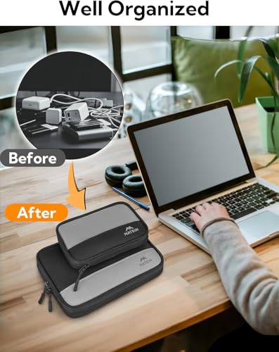 MATEIN Cord Organizer Travel Case, Cable Storage Bag, 2 Pack - size: Small