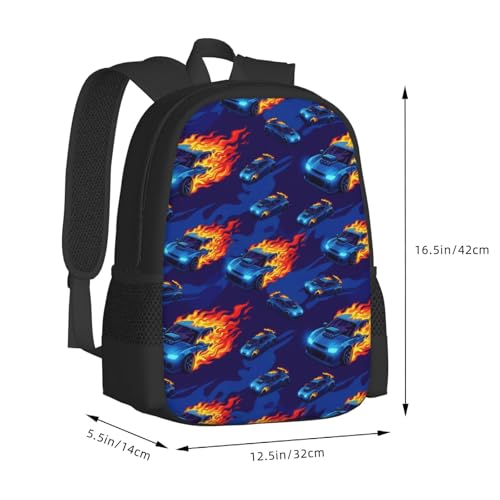 Sturdy Polyester Shoulder Pack Blue Red Fire Truck, Anti Theft Spacious Camping Rucksack Casual Daily Bag for Men Women Fitness Outdoor Activity - color: Design (579)