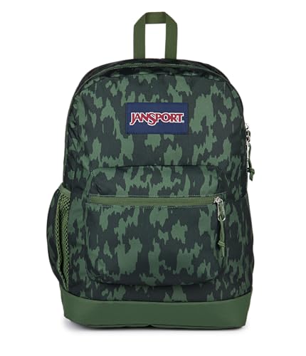 JanSport Cross Town Plus Backpack - Large Main Compartment, Side Water Bottle Pocket, 15-Inch Padded Laptop Sleeve - Camo Illusion - color: Camo Illusion