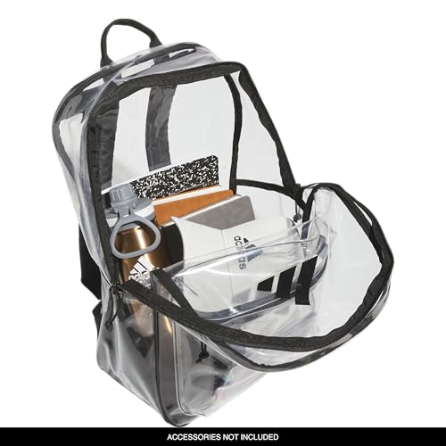 adidas Clear Backpack – See-Through Transparent Stadium Bag - color: Clear/Black/2.0