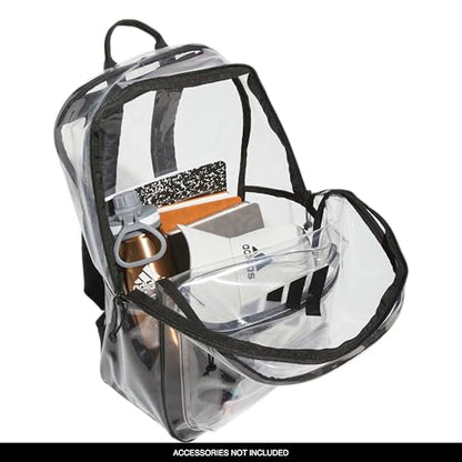 adidas Clear Backpack – See-Through Transparent Stadium Bag - color: Clear/Black/2.0