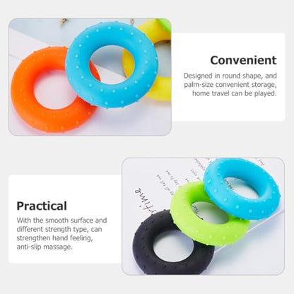 Didiseaon 4pcs Hand Grip Strengtheners Set, Multi-functional Silicone Finger Exercising Rings with 30-60lb Resistance, Hand Grip Trainers for Fitness, Rehabilitation, and Muscle Training