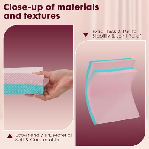 Balance Pad- High-Density Foam Cushion Mat for Yoga, Exercise & Fitness, Non-Slip Stability Trainer for Core Workouts, Thick Foam Balance Board (16x13x2.4 Inches)