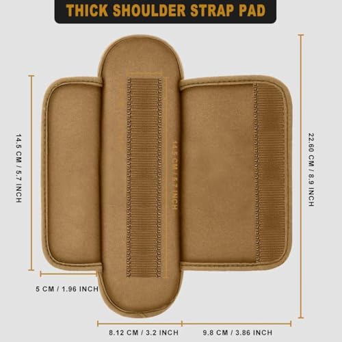 ZINMARK 2-Pack Tactical Shoulder Pad with Ultra-Thick Cushion for Vest Shoulder Straps and Backpacks, Comfort and Breathable - color: Khaki
