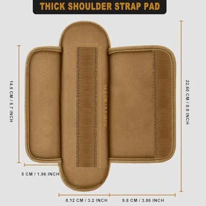 ZINMARK 2-Pack Tactical Shoulder Pad with Ultra-Thick Cushion for Vest Shoulder Straps and Backpacks, Comfort and Breathable - color: Khaki