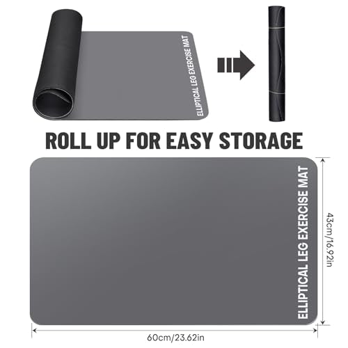 Under Desk Elliptical Mat - Non-Slip Exercise Equipment for Peloton Bike, Small Exercise Mat for Desk Workout Equipment - color: Grey