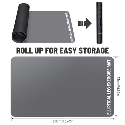 Under Desk Elliptical Mat - Non-Slip Exercise Equipment for Peloton Bike, Small Exercise Mat for Desk Workout Equipment - color: Grey