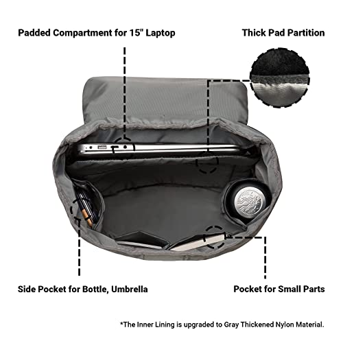 KAUKKO Travel Laptop Backpack, Outdoor Rucksack, Causal backpack Fits 15.6"(Nylon Grey2pc) - color: Nylon Gray [2pcs], size: Large
